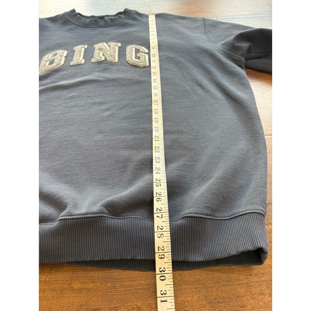 Anine Bing Tyler BING Varsity Chenille Oversized Sweatshirt Navy Slouchy Size XL - Picture 7 of 12